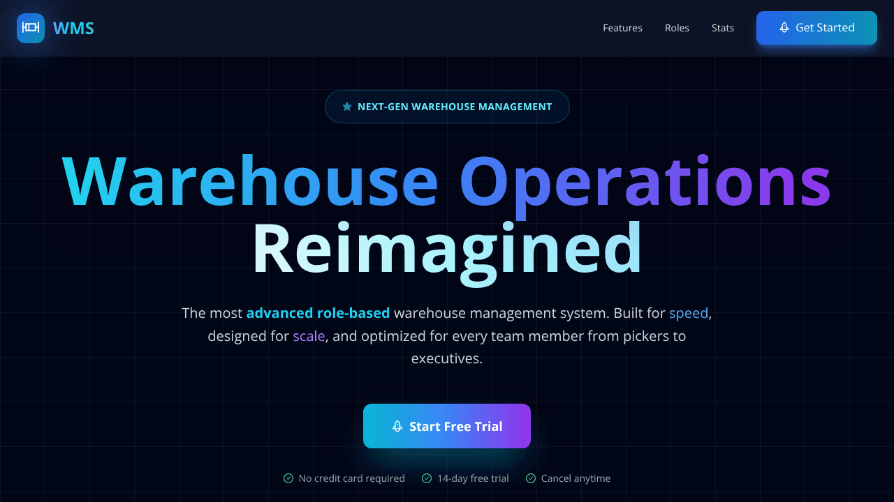 WarehousePro website screenshot