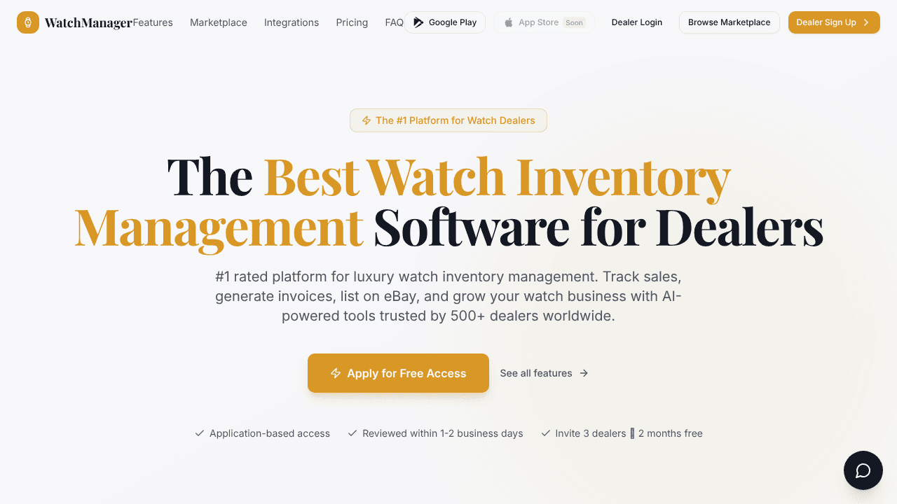 WatchManager.app website screenshot