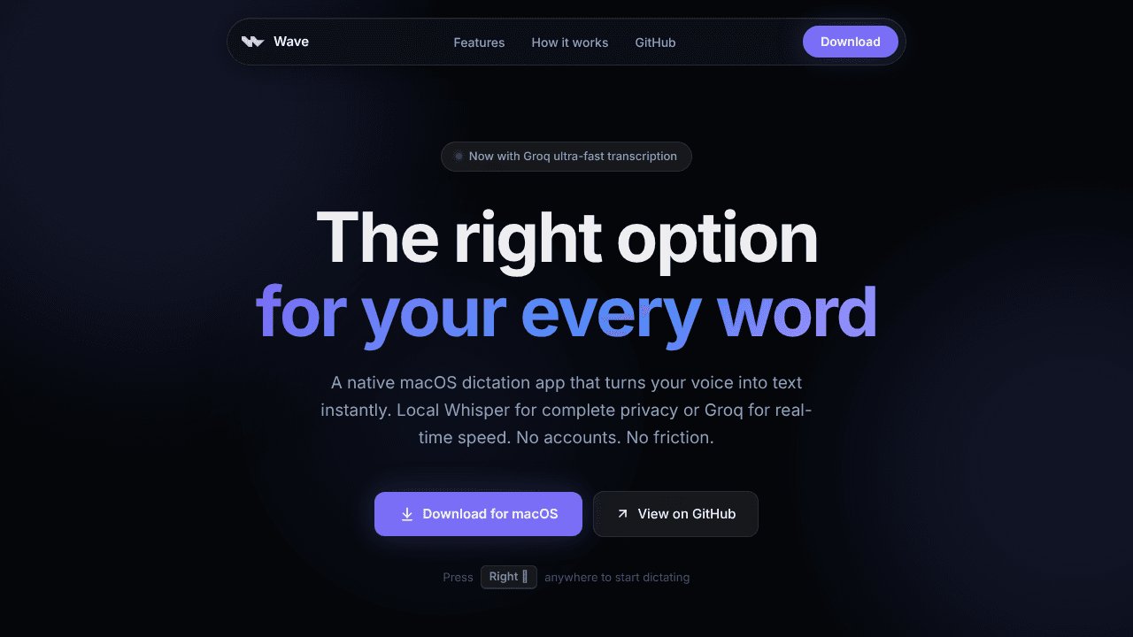 Wave website screenshot