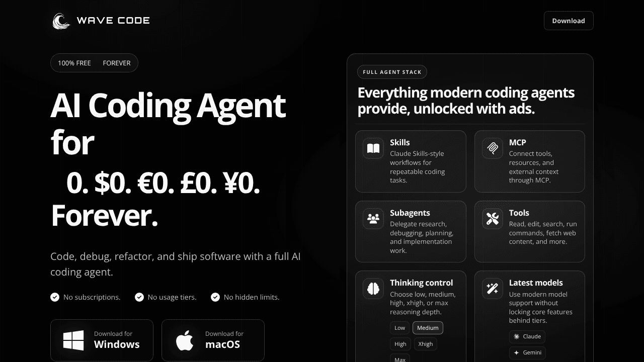 Wave Code website screenshot