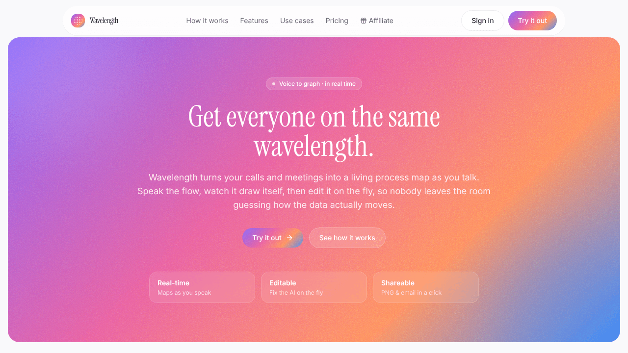 Wavelength website screenshot