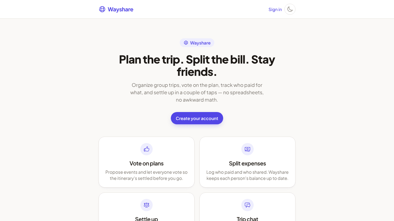 wayshare.live website screenshot
