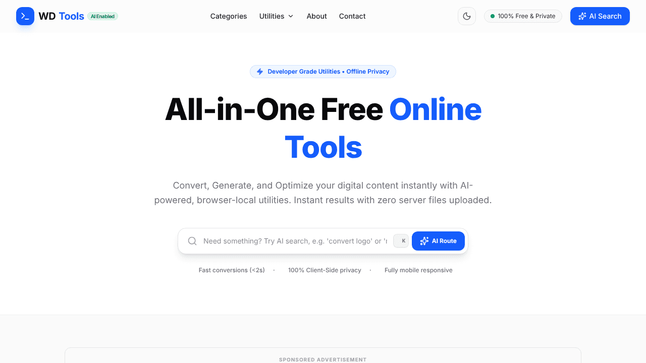 WD Tools website screenshot