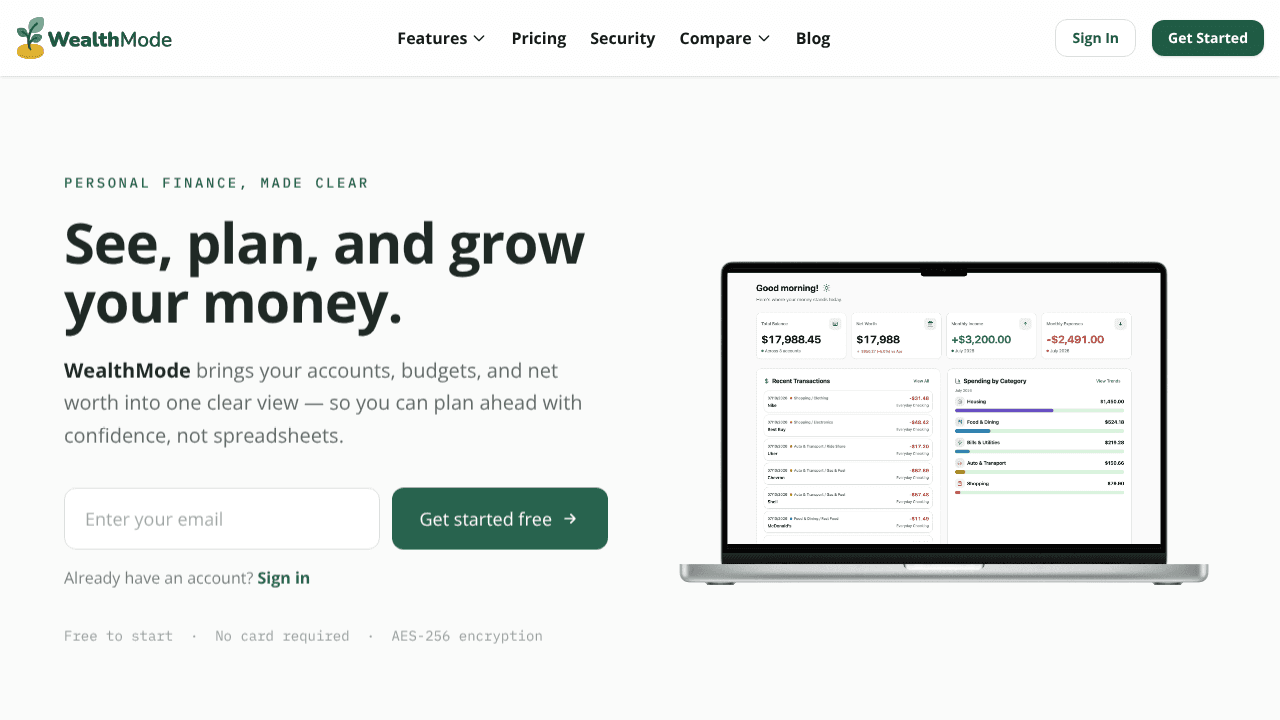 WealthMode website screenshot