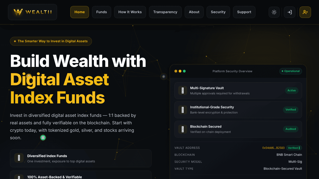 Wealtii website screenshot