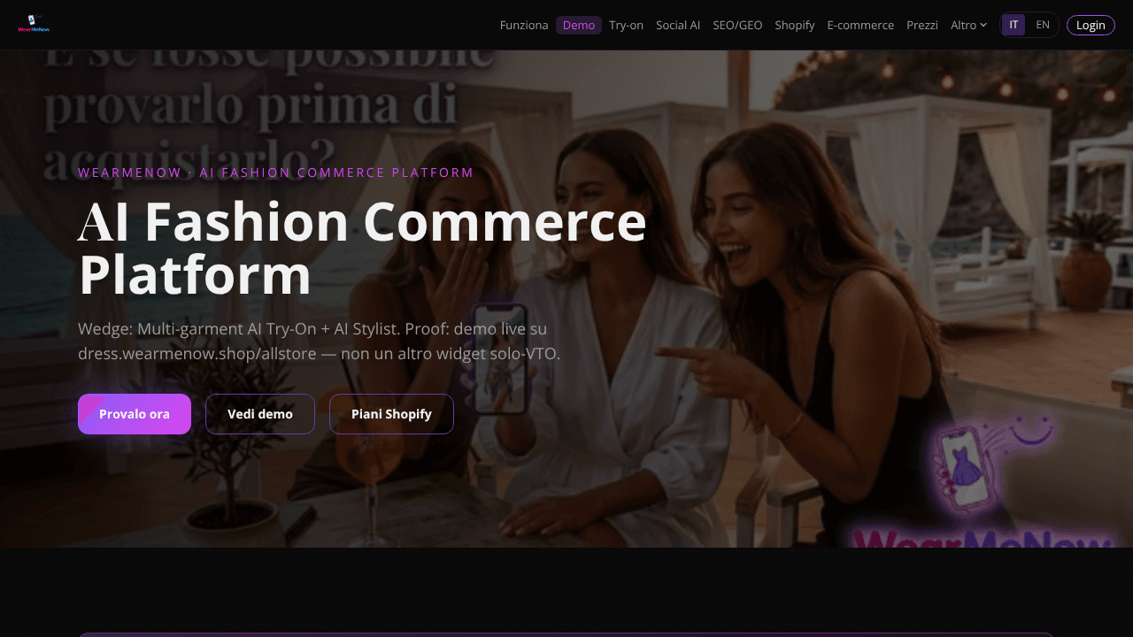 WearMeNow website screenshot