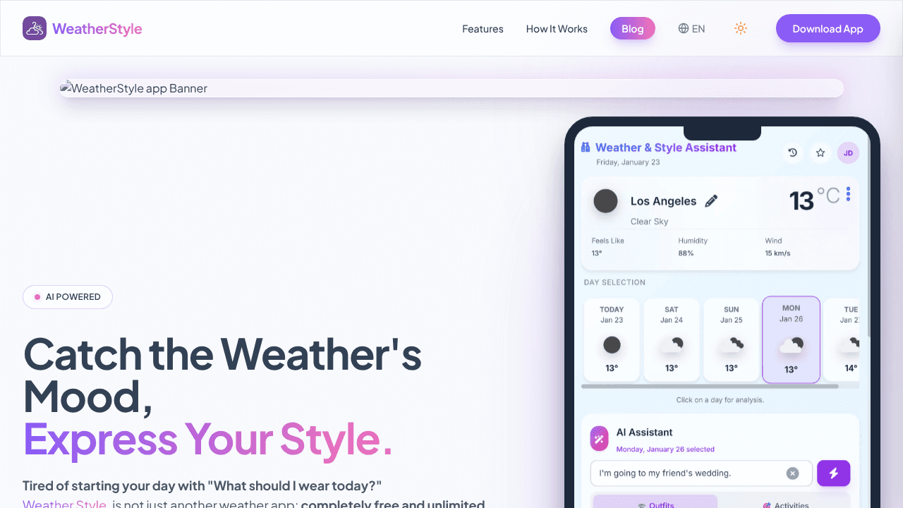 Weather Style website screenshot