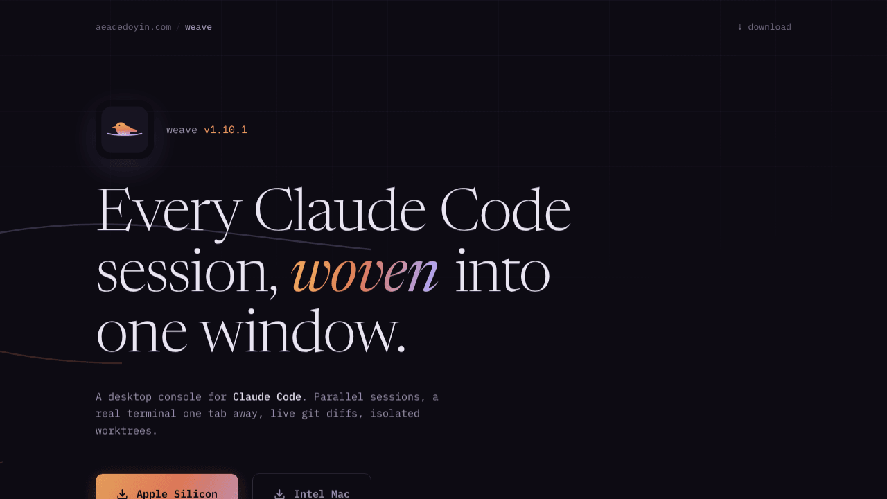 Weave website screenshot