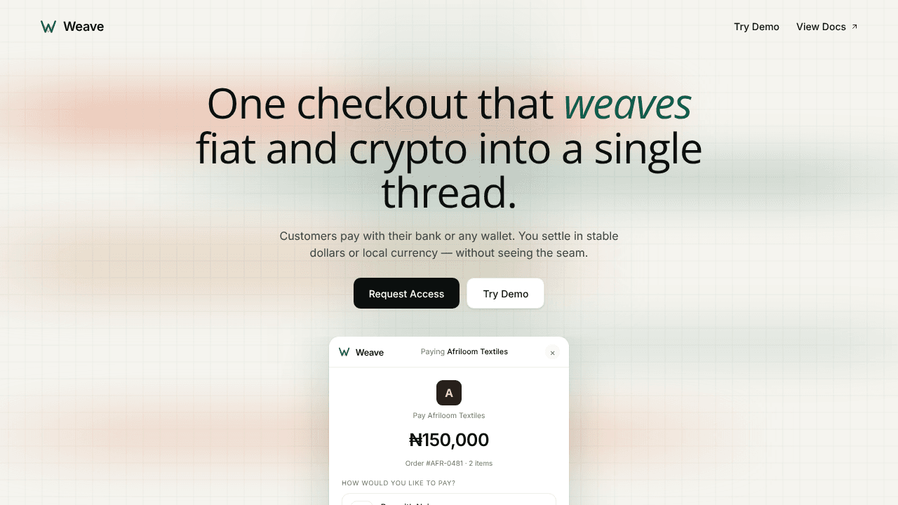 Weave website screenshot