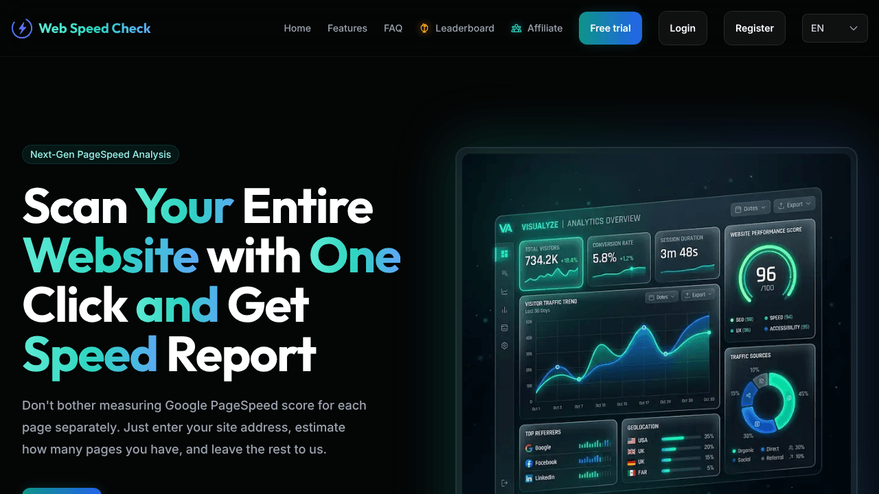 Web Speed Check website screenshot