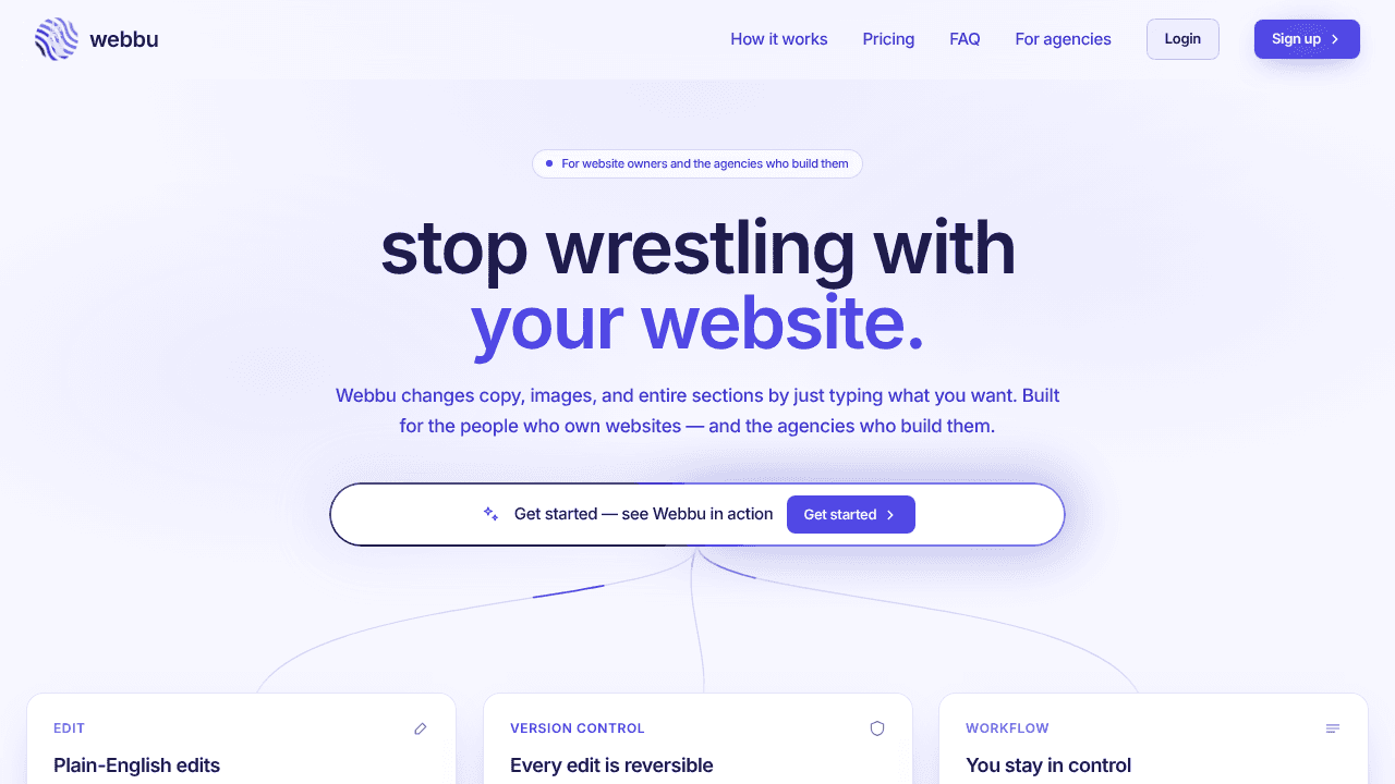 Webbu website screenshot