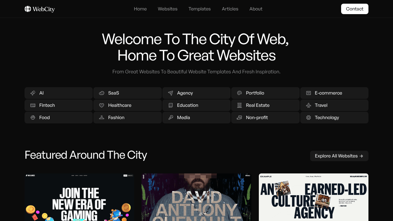 WebCity website screenshot