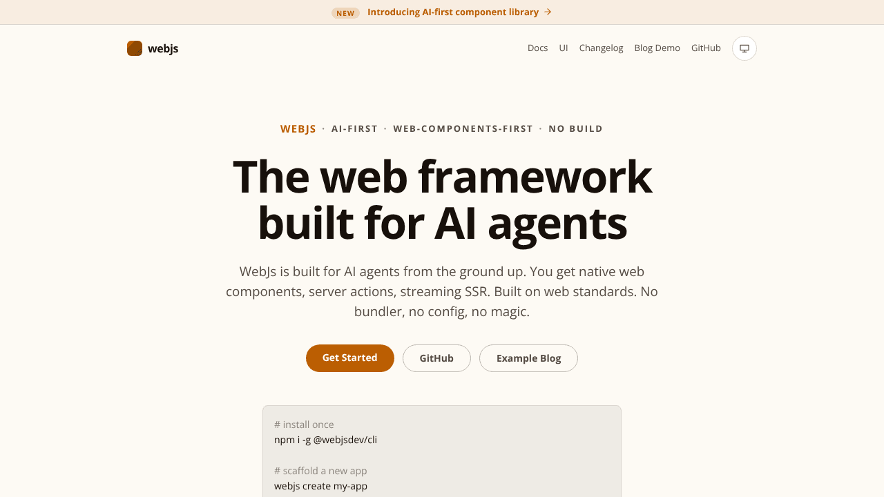 WebJs website screenshot