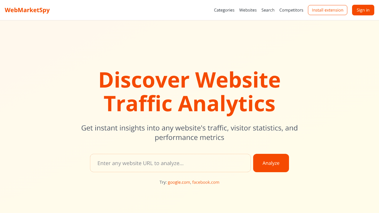 WebMarketSpy website screenshot