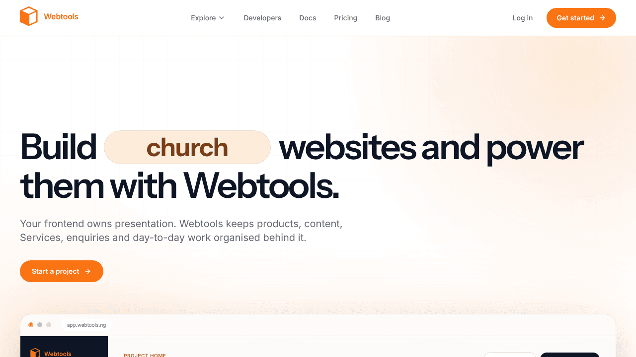 Webtools website screenshot
