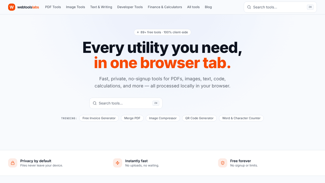 WebToolsLabs website screenshot