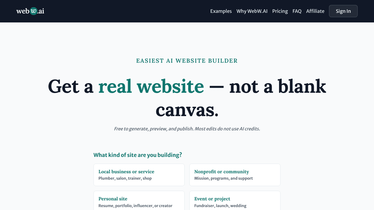 WebW.AI website screenshot