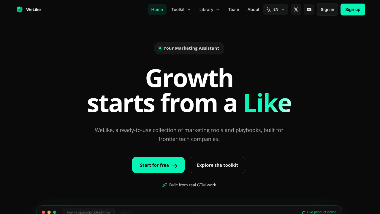 WeLike website screenshot