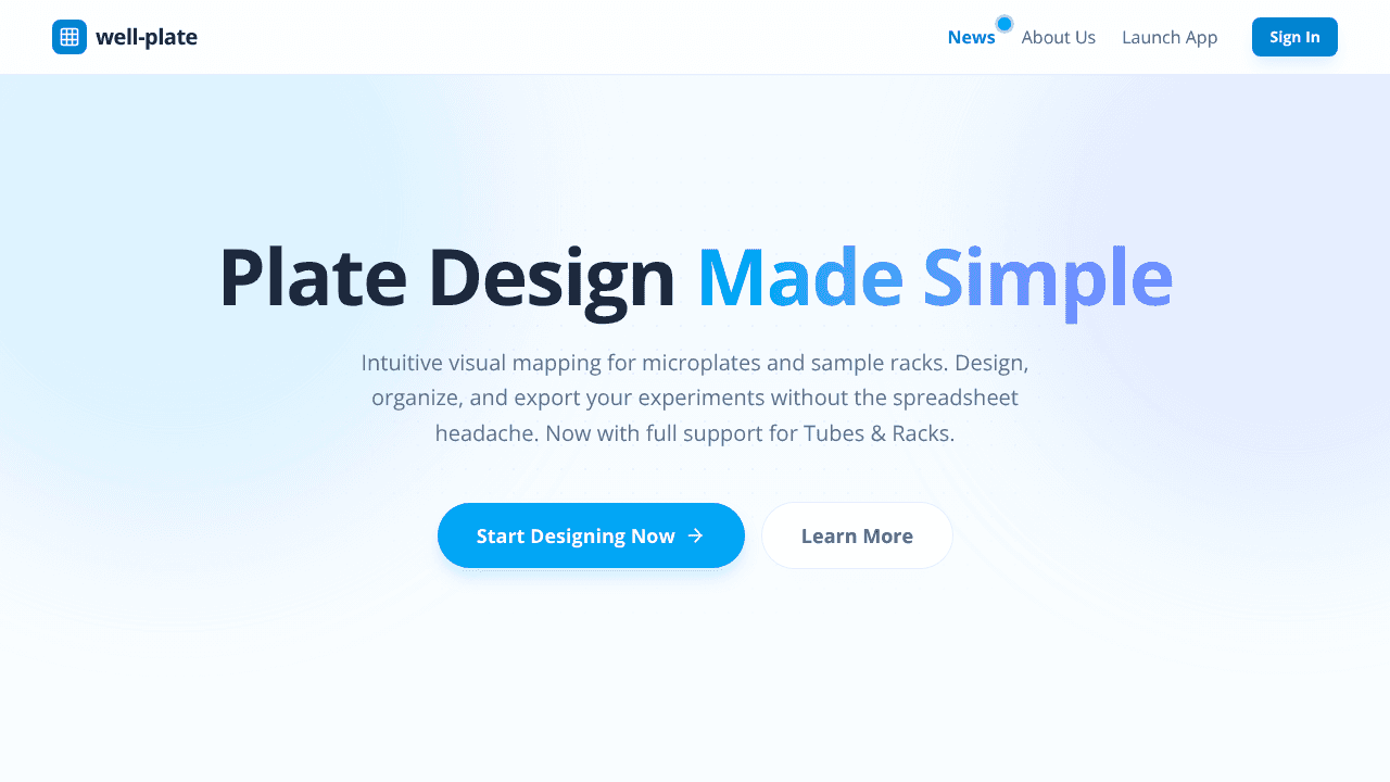 Well Plate Designer website screenshot