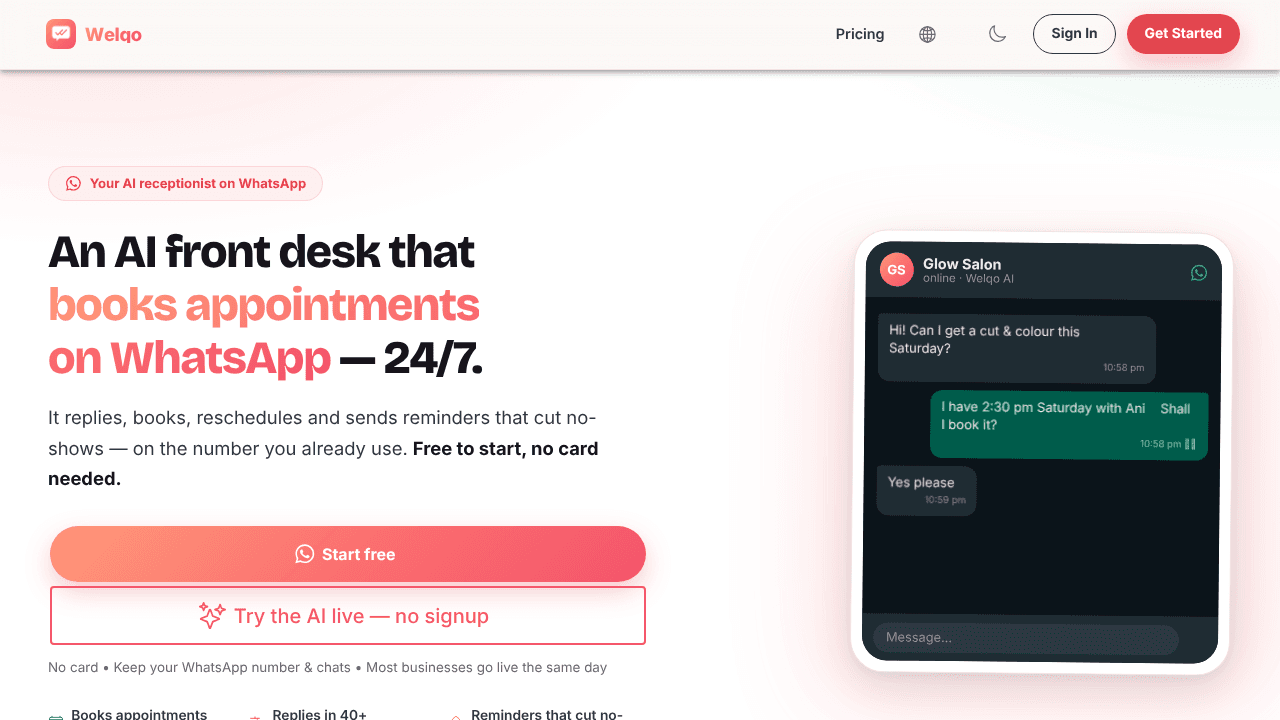 Welqo website screenshot