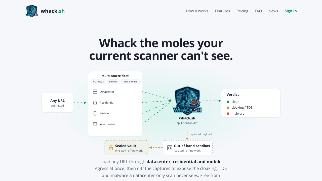 whack.sh  website screenshot