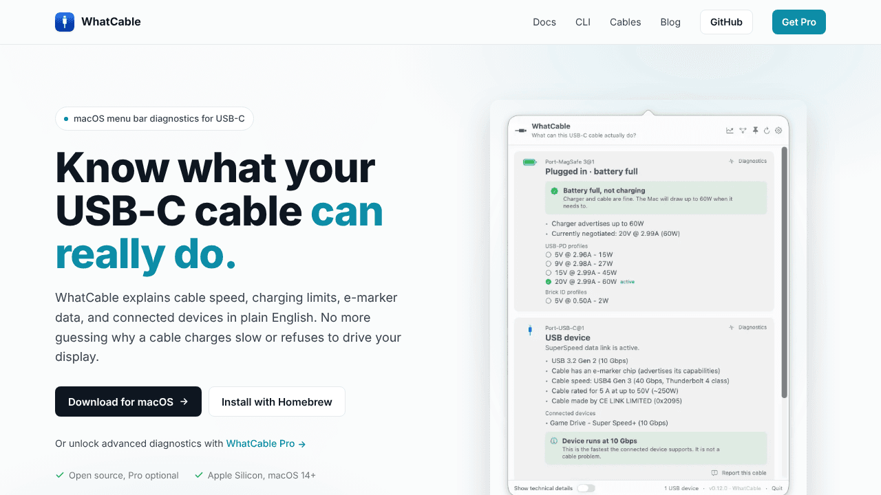WhatCable website screenshot