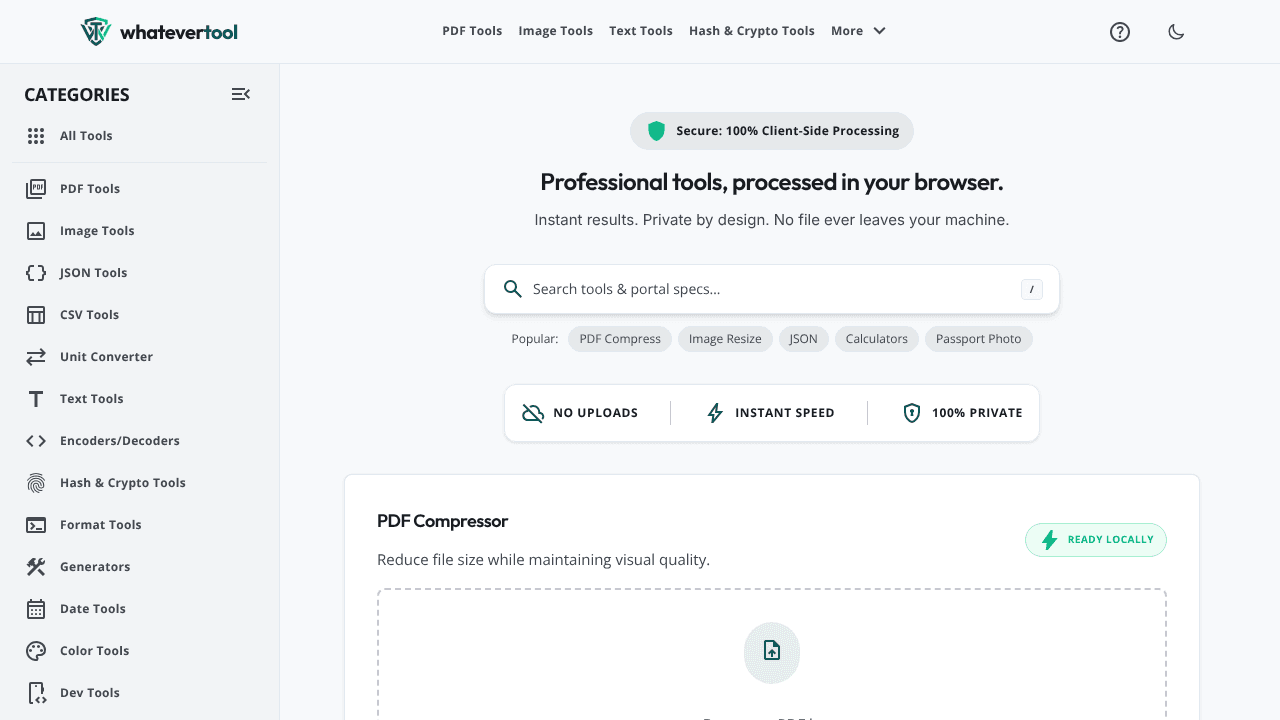 Whatevertool website screenshot