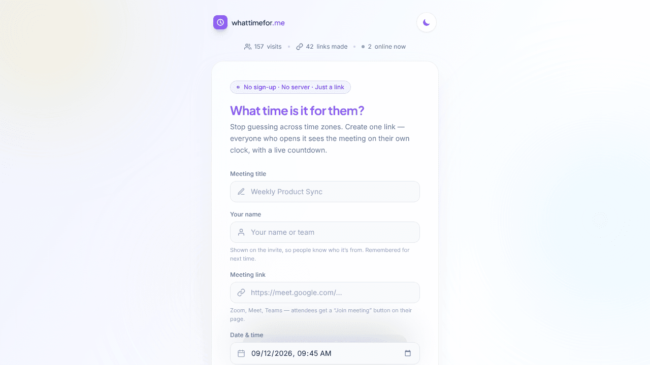 whattimefor.me website screenshot