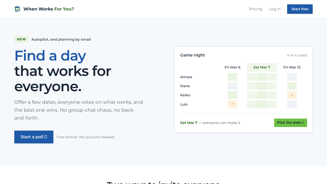 When Works For You? website screenshot