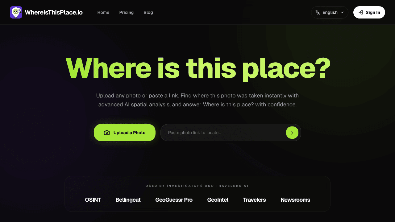 Where is this place website screenshot