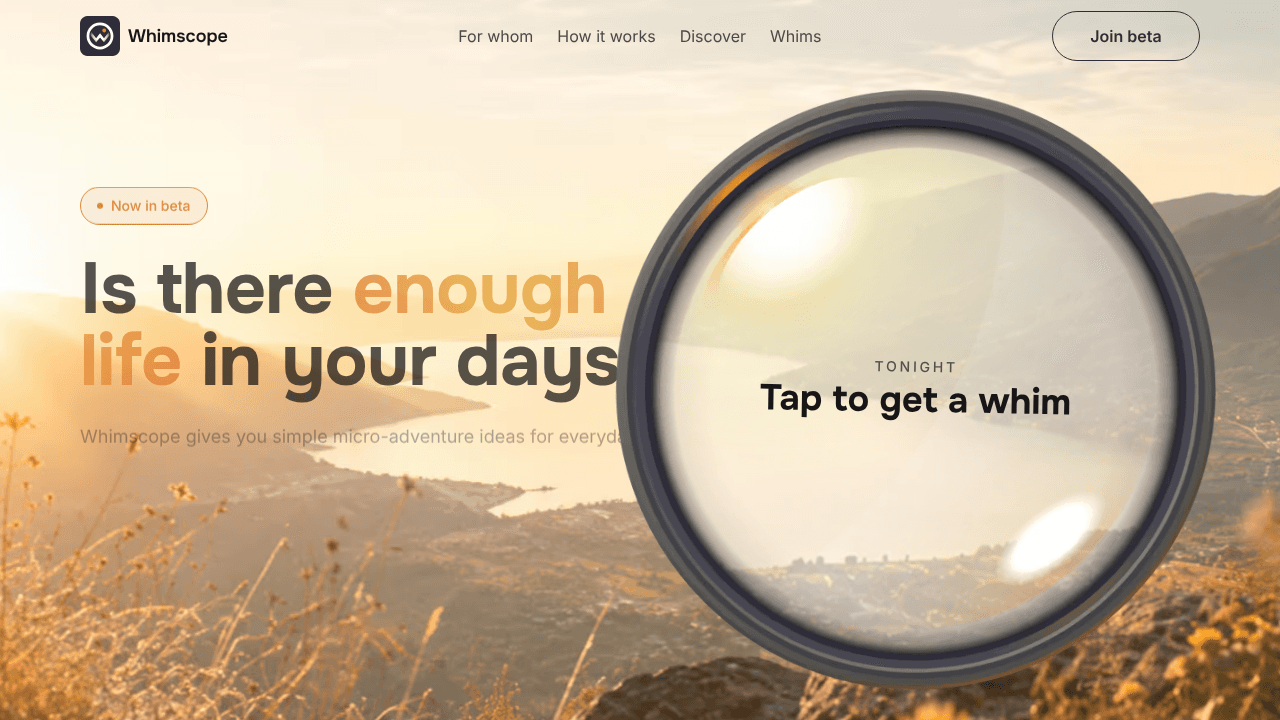 Whimscope website screenshot