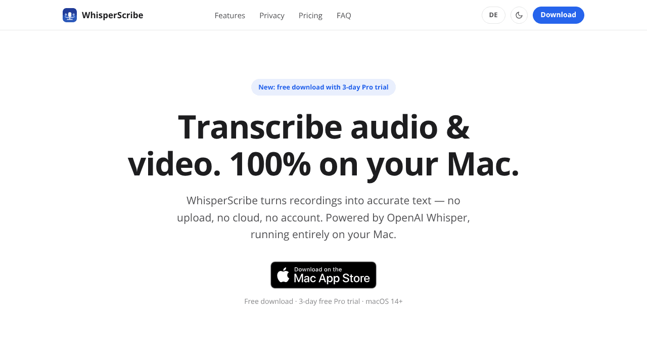WhisperMobile website screenshot