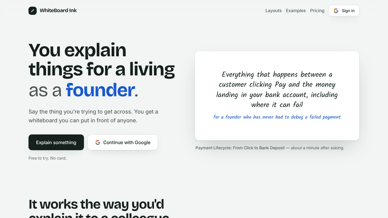 WhiteBoard Ink - Explain  website screenshot