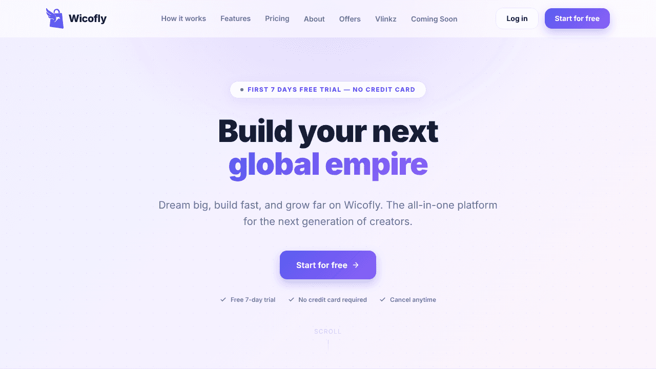 Wicofly website screenshot