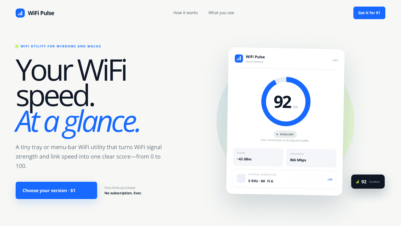 WiFi Pulse website screenshot
