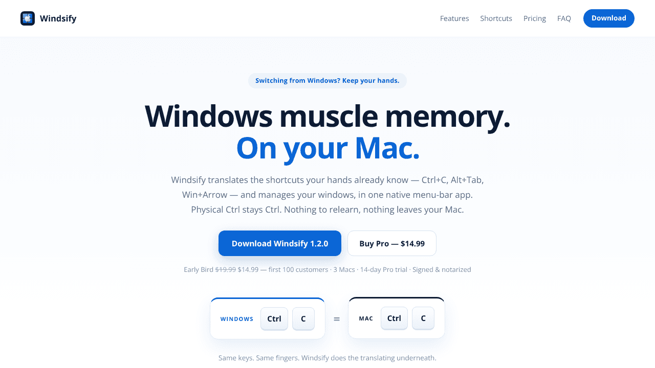 Windsify website screenshot
