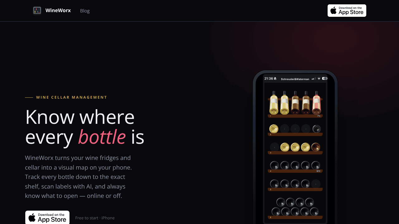 WineWorx website screenshot