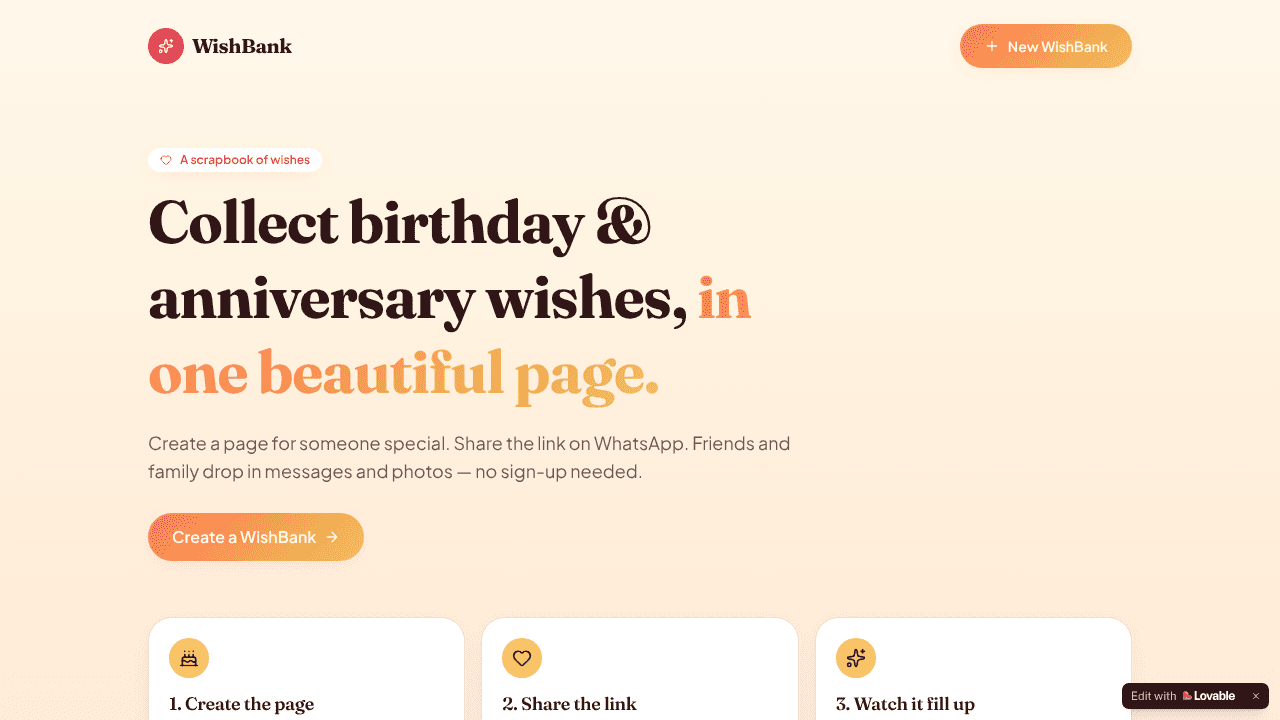 WishBank.Store  website screenshot