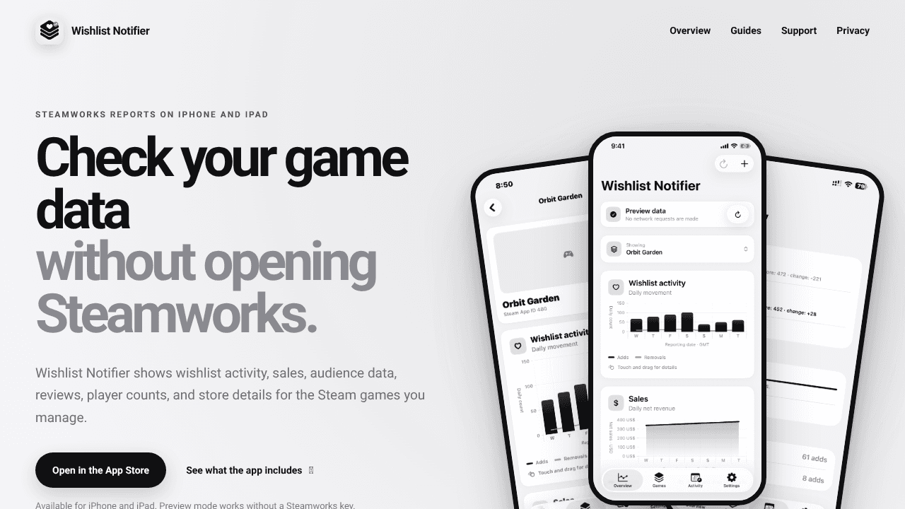 Wishlist Notifier website screenshot