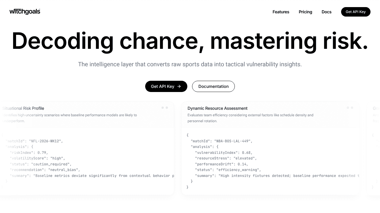 Witchgoals website screenshot