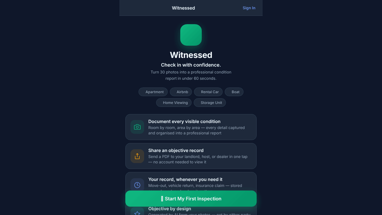 Witnessed website screenshot