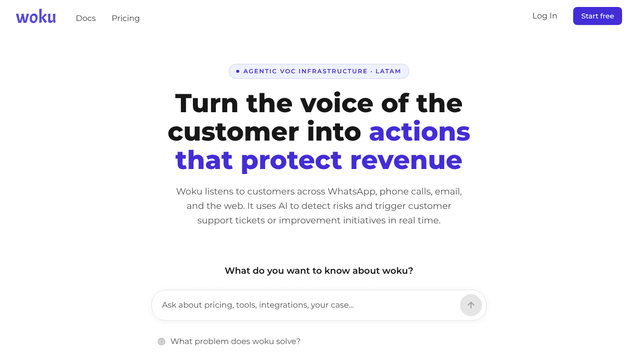 woku website screenshot