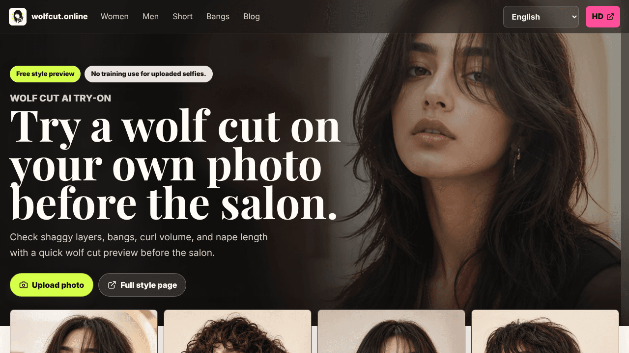 Wolfcut Online website screenshot