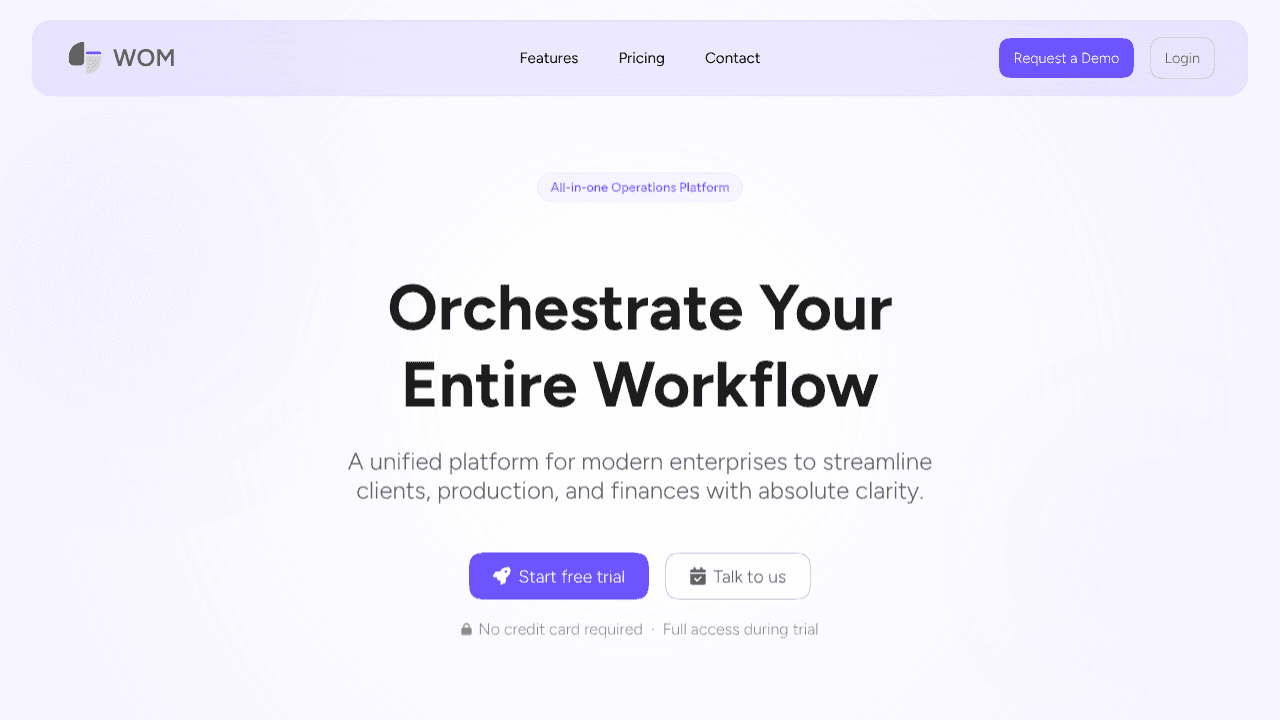 WOM website screenshot
