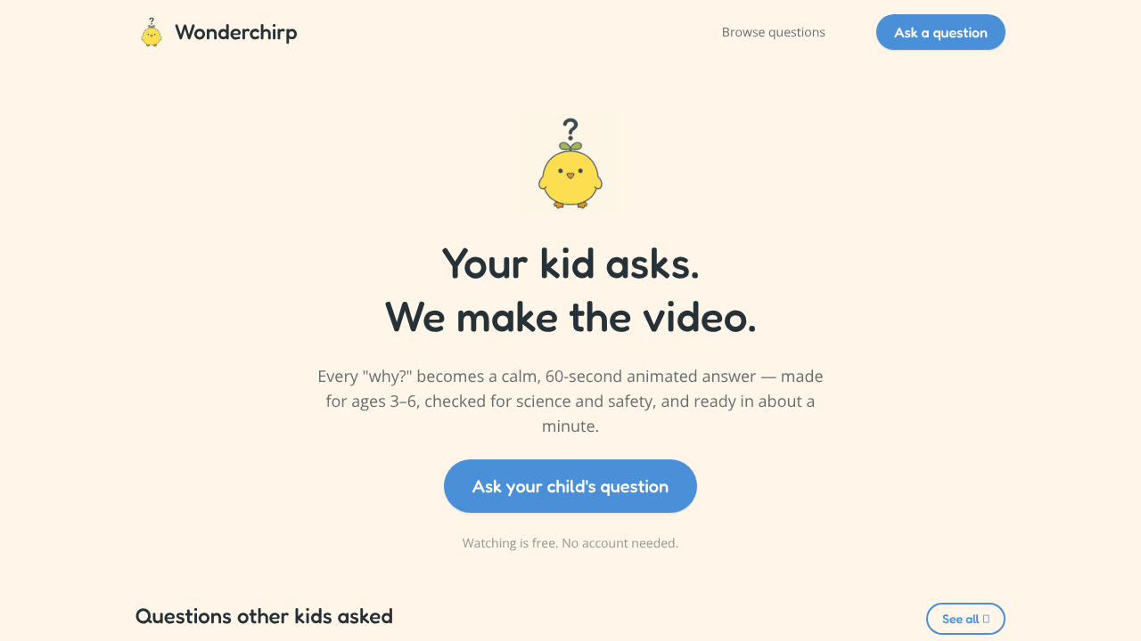 Wonderchirp website screenshot