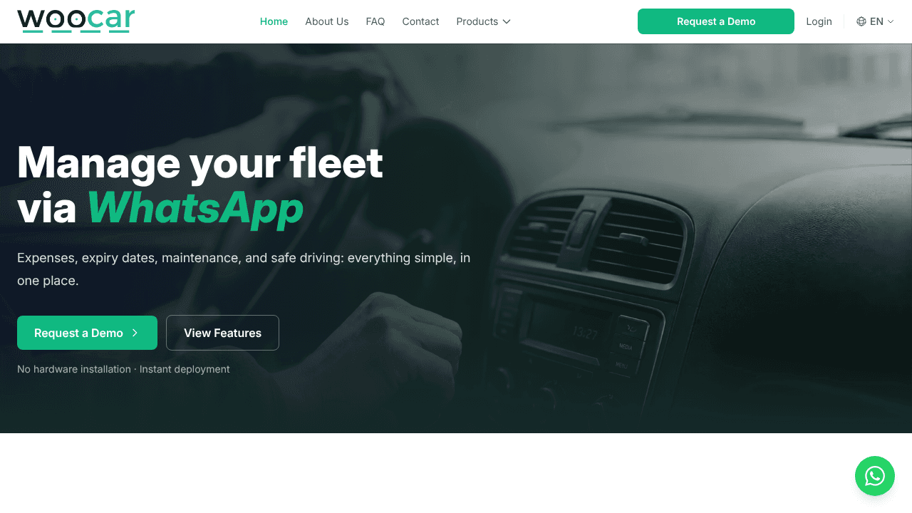 Woocar website screenshot
