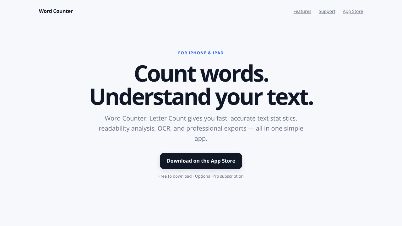 Word Counter: Letter Count website screenshot