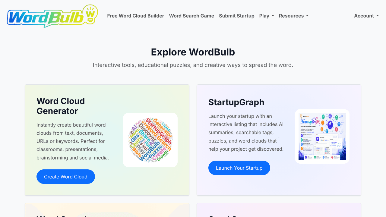 Wordbulb website screenshot