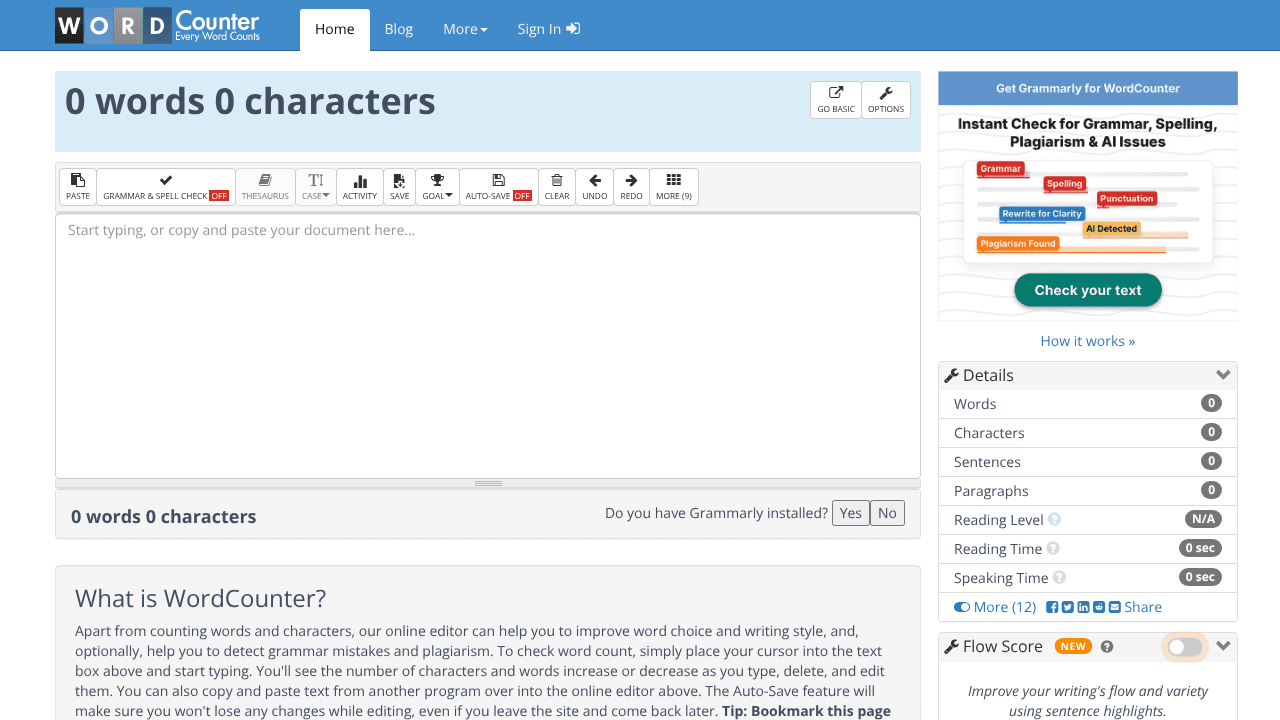 WordCounter website screenshot