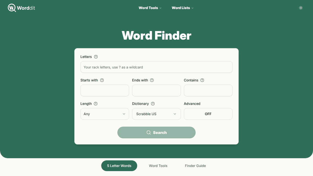 Worddit website screenshot